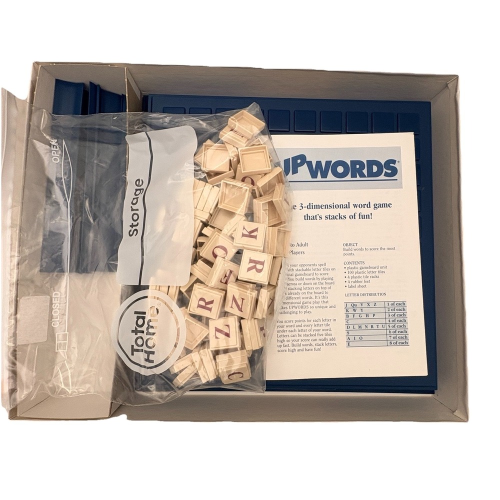 Vintage Milton Bradley 1988 Upwords Board Game 100% Complete 3-D Word - Picture 3 of 3